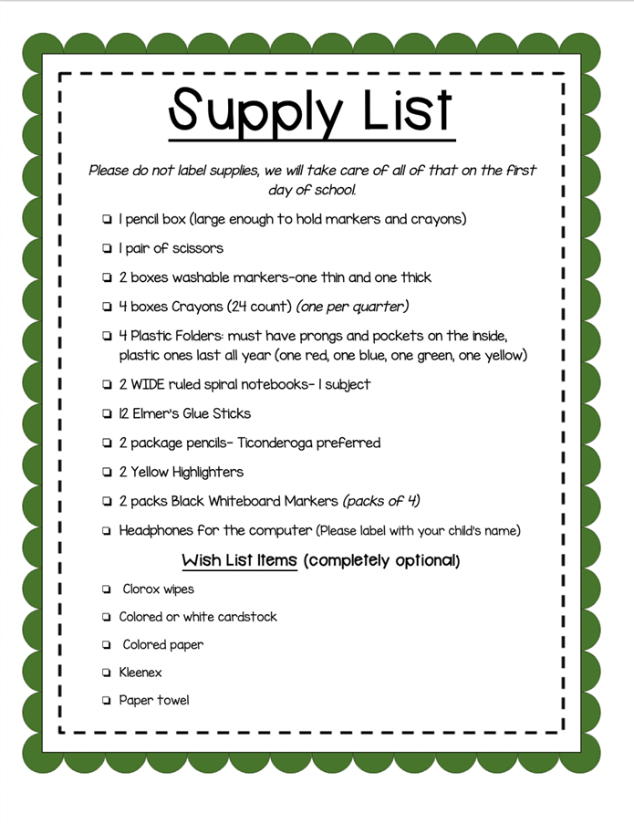 Supply List